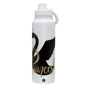 Swan Princess, 1L Stainless Steel Thermal Bottle with Phone Holder & Double Wall Insulation