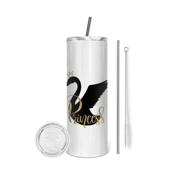 Swan Princess, Tumbler stainless steel 600ml, with metal straw & cleaning brush