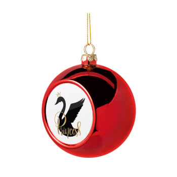 Swan Princess, Christmas tree ball Red 8cm