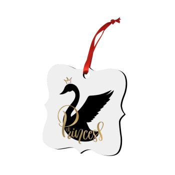Swan Princess, Christmas ornament polygon wooden 7.5cm