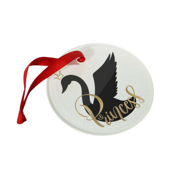 Swan Princess, Χριστουγεννιάτικο στολίδι γυάλινο 9cm