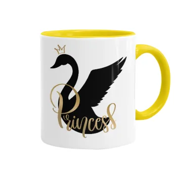 Swan Princess, Mug colored yellow, ceramic, 330ml