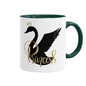 Swan Princess, Mug colored green, ceramic, 330ml