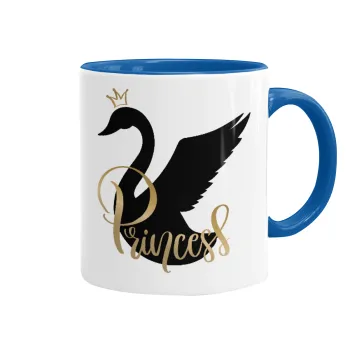 Swan Princess, Mug colored blue, ceramic, 330ml