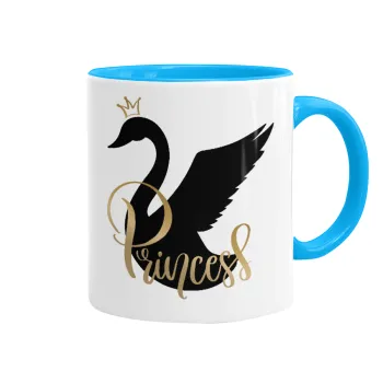 Swan Princess, Mug colored light blue, ceramic, 330ml