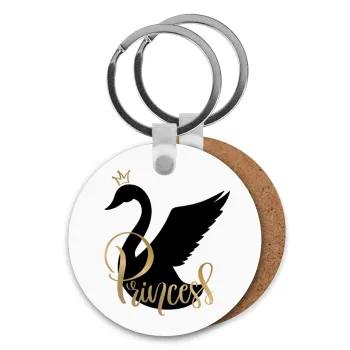 Swan Princess, Μπρελόκ Ξύλινο στρογγυλό MDF Φ5cm