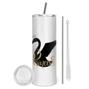 Swan Princess, Tumbler stainless steel 600ml, with metal straw & cleaning brush