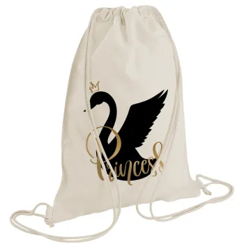 Swan Princess, Backpack bag GYMBAG natural (28x40cm)