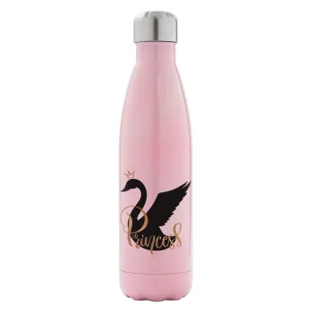 Swan Princess, Metal mug thermos Pink Iridiscent (Stainless steel), double wall, 500ml