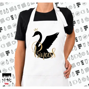 Swan Princess, Ποδιά μακριά Σεφ ολόσωμη με τσέπες white (ΕΝΗΛΙΚΩΝ)