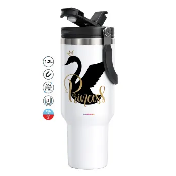 Swan Princess, Mega Stainless steel Tumbler with lid, double wall 1,2L