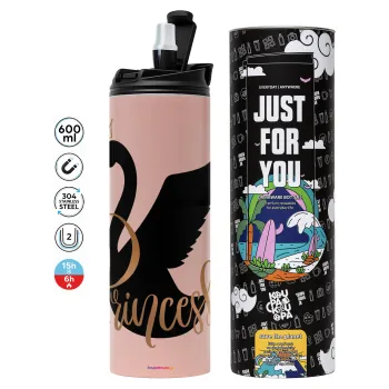 Swan Princess, Tumbler stainless steel PINK 600ml