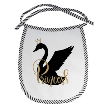 Swan Princess, Σαλιάρα μωρού αλέκιαστη με κορδόνι Μαύρη