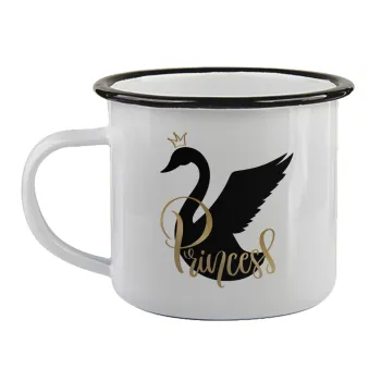 Swan Princess, Κούπα εμαγιέ με μαύρο χείλος 360ml