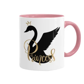 Swan Princess, Mug colored pink, ceramic, 330ml
