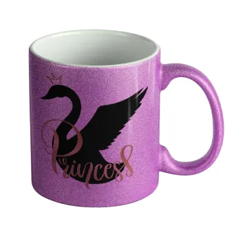 Swan Princess, Κούπα Μωβ Glitter που γυαλίζει, κεραμική, 330ml
