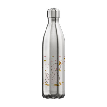 Crowned swan, Inox (Stainless steel) hot metal mug, double wall, 750ml