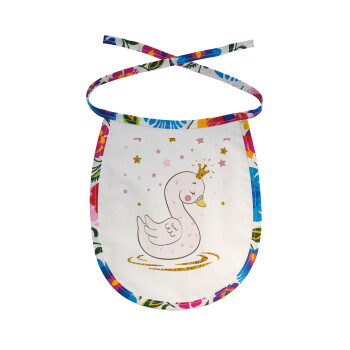 Crowned swan, Σαλιάρα μωρού αλέκιαστη με κορδόνι Χρωματιστή