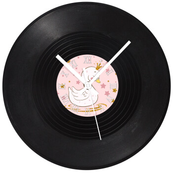 Crowned swan, Ρολόι τοίχου Βινύλιο (30cm)