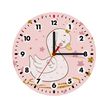 Crowned swan, Wooden wall clock (20cm)