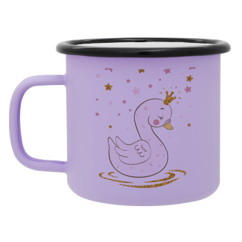 Crowned swan, Κούπα Μεταλλική εμαγιέ ΜΑΤ Light Pastel Purple 360ml