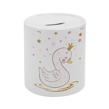 Crowned swan, Κουμπαράς πορσελάνης με τάπα