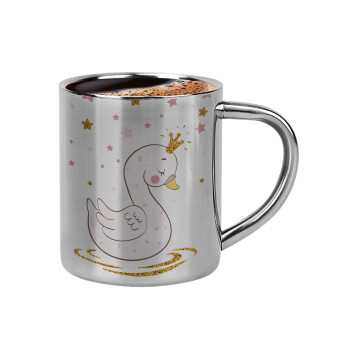 Crowned swan, Double-wall metal cup for espresso (220ml)