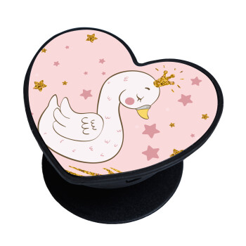 Crowned swan, Phone Holders Stand  καρδιά Μαύρο Βάση Στήριξης Κινητού στο Χέρι