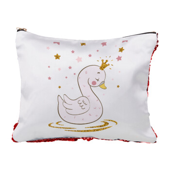 Crowned swan, Τσαντάκι νεσεσέρ με πούλιες (Sequin) Κόκκινο