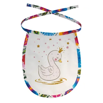 Crowned swan, Σαλιάρα μωρού αλέκιαστη με κορδόνι Χρωματιστή