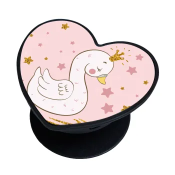 Crowned swan, Phone Holders Stand  καρδιά Μαύρο Βάση Στήριξης Κινητού στο Χέρι
