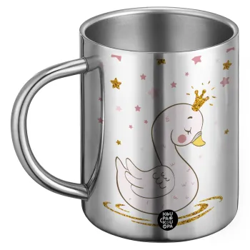 Crowned swan, BIG Mug Stainless steel double wall (450ml)