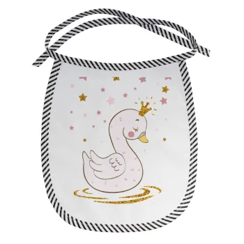 Crowned swan, Σαλιάρα μωρού αλέκιαστη με κορδόνι Μαύρη