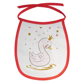 Crowned swan, Σαλιάρα μωρού αλέκιαστη με κορδόνι Κόκκινη