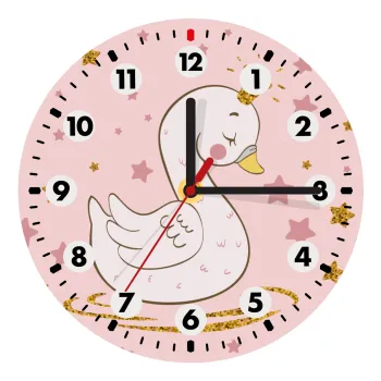 Crowned swan, Wooden wall clock (20cm)