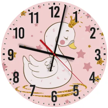 Crowned swan, Ρολόι τοίχου ξύλινο (30cm)