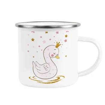 Κύκνος με στέμα, Κούπα Μεταλλική εμαγιέ λευκη 360ml