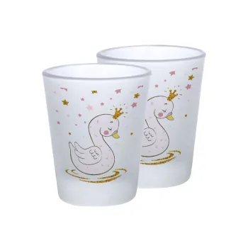 Κύκνος με στέμα, Σφηνοπότηρα γυάλινα 45ml του πάγου (2 τεμάχια)