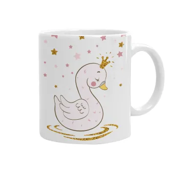 Crowned swan, Ceramic coffee mug, 330ml