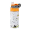 Children's hot water bottle, stainless steel, with safety straw, Orange/Grey (360ml) BPA-FREE