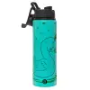 Metallic water bottle with safety lid, 850ml aluminum