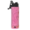 Metallic water bottle with safety lid, 850ml aluminum