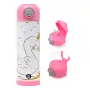 Children's hot water bottle, stainless steel, with safety straw, PINK (500ml)
