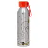 Aluminum Sports Bottle 650ml – Silver with Red Cap and Silicone Strap