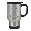 Stainless steel travel mug with lid, double wall 450ml