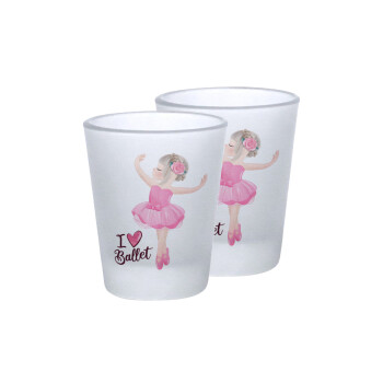 I Love Ballet, Σφηνοπότηρα γυάλινα 45ml του πάγου (2 τεμάχια)
