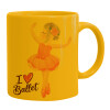 Ceramic coffee mug yellow, 330ml