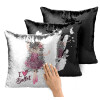Μαξιλάρι καναπέ Μαγικό Μαύρο με πούλιες 40x40cm περιέχεται το γέμισμα
