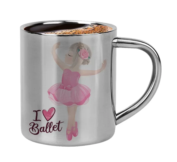 I Love Ballet — Double-wall metal cup for espresso (220ml)
