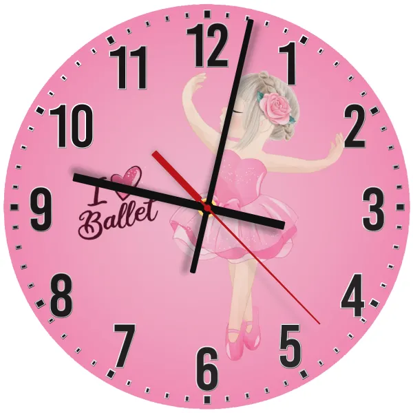 I Love Ballet — Ρολόι τοίχου ξύλινο 30cm